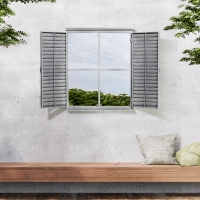 HomeBargains  The Outdoor Living Collection: Iron Shutter Garden Mirror