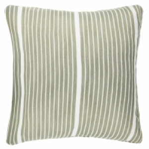 Green Stripe Double Sided Woven Cushion With Pipe