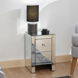 Venetian Slim Bedside Table Mirrored 2 Drawers £104.00