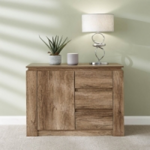 Canyon Tall Sideboard Natural 1 Door 2 Shelves 3 Drawers £134.00