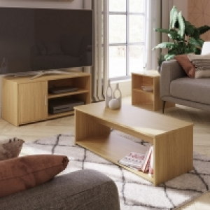 Newlyn 3 Piece Living Room Furniture Set Natural Table £104.00