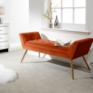 Turin Window Seat Metal & Fabric Orange £119.00