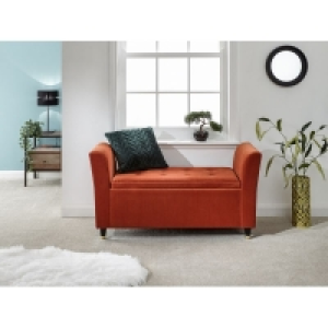 Genoa Window Seat Wood & Fabric Brown £134.00
