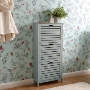 Bergen Tall Shoe Storage Grey 3 Doors 3 Shelves £94.00
