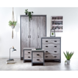 Boston 4 Piece Bedroom Furniture Set Metal & Wood Grey £574.00
