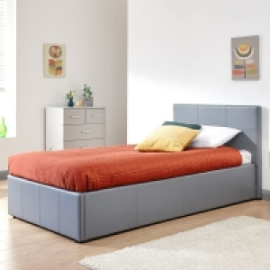 Winston Single Ottoman Bed Faux Leather Grey 3 x 7ft £209.00