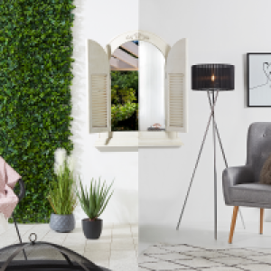 The Outdoor Living Collection: Wooden Shutter Garden Mirror