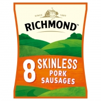 Iceland  Richmond 8 Skinless Pork Sausages 213g