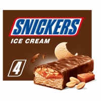 Iceland  Snickers Chocolate Peanut Ice Cream Bar 4 x 53ml