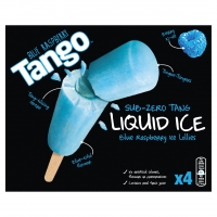 Iceland  Tango Liquid Ice Blue Raspberry Ice Lollies 4 x 65ml (260ml)