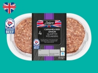 Lidl  Deluxe 4 British Beef Caramelised Onion Burgers