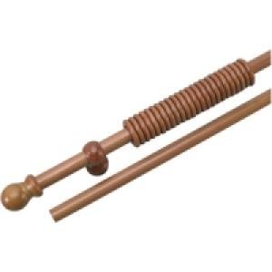 Wooden Curtain Pole Teak Effect 2.4m