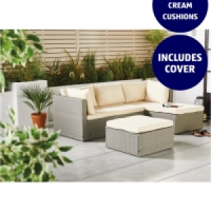 Aldi  Grey and Cream Corner Sofa