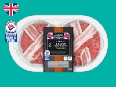 Deluxe 2 Cheese < Bacon British Beef Steak Burgers