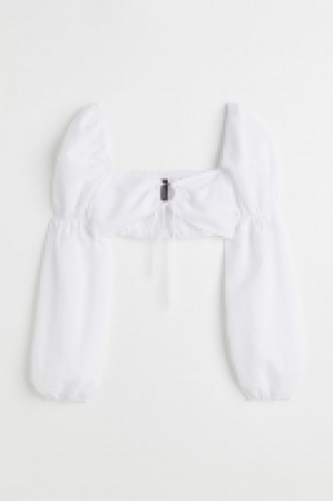 Balloon-sleeved cropped blouse £7.00