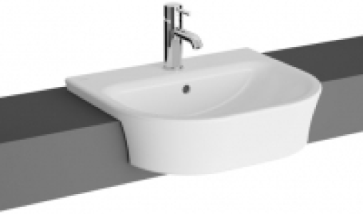 Kerala 1 Tap Hole Semi Recessed Cloakroom Basin - 450mm