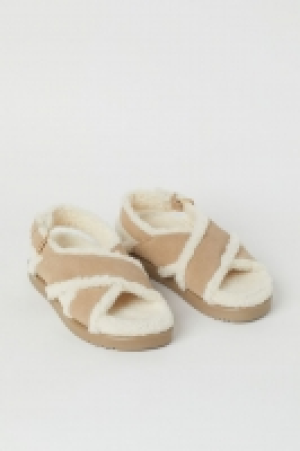 Teddy-lined suede sandals £32.00