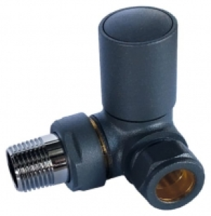Wickes Corner Lockshield Radiator Valve - Black