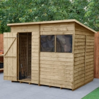 Wickes  Forest Garden 8 x 6ft Overlap Pent Pressure Treated Shed