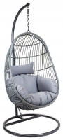 Wickes  Charles Bentley Rattan Egg Shaped Garden Swing Chair - Grey