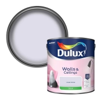 Homebase  Dulux Violet White - Silk Emulsion Paint 2.5L