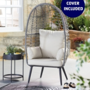 Belavi Grey Cocoon Chair with Cover
