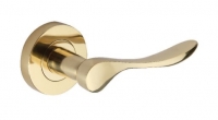 Wickes  Wickes Elda Round Rose Door Handle - Polished Brass 1 Pair