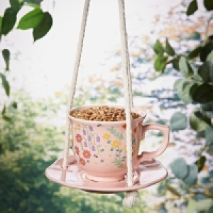 Tea Cup Bird Feeder - Pink &pound;3.00