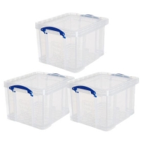 RobertDyas  Really Useful 35L Plastic Storage Box Pack of 3 - Clear