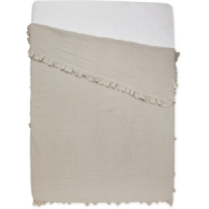 Grey Waffle Frill Throw