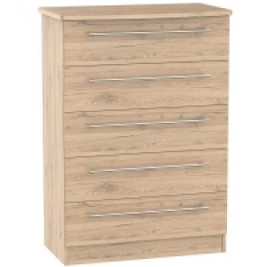 Colby Tall Chest of Drawers Natural 5 Drawers £209.00