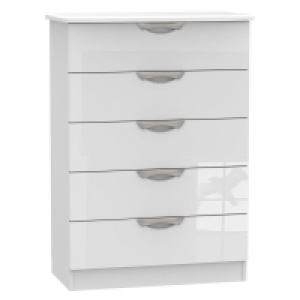 Weybourne Tall Chest of Drawers White 5 Drawers £259.00