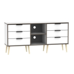 Drayton TV Unit Natural & White 2 Shelves 6 Drawers £369.00
