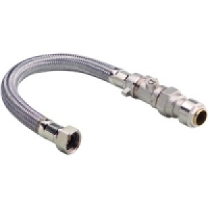 Wickes Pushfit Flexible Tap Connector With Isolating Valve 2 &pound;3.97