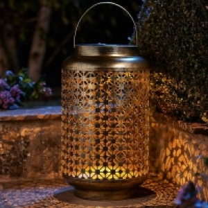 Homebase Edit Antique Gold Solar Moroccan Lantern - 48cm &pound;24.50