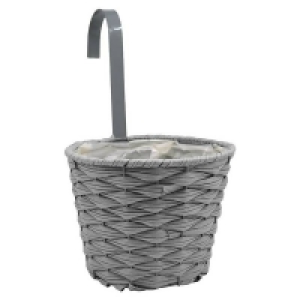 Faux Rattan Hanging Pot - Slate £4.00