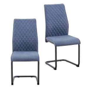 Skelby Cantilever Dining Chairs - Set of 2 - Denim Blue