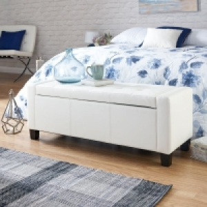 Verona Large Ottoman Faux Leather White 1 Door £94.00