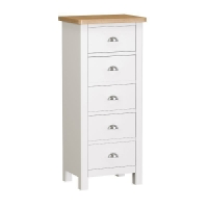 Jasmine Tall Chest of Drawers Oak White 5 Drawers £179.00
