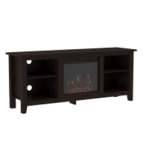 Faux Fire TV Unit Dark Brown 4 Shelves £149.00