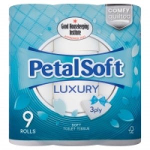PetalSoft Luxury Soft Toilet Tissue 3 Ply 9 Rolls £4.00