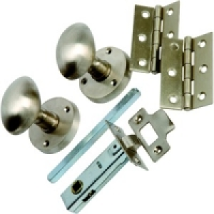 Wickes Oxford Mortice Door Knob Set Satin Nickel