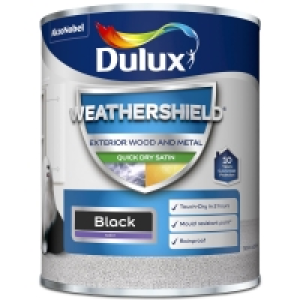 Dulux Weathershield Quick Dry Satin - Black 750ml