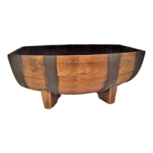 Medium Half Barrel Wooden Look Garden Planter £9.99