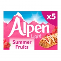 Iceland  Alpen Light Cereal Bars Summer Fruits 5 x 19g