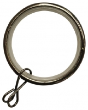 Wickes  Black Nickel 28mm Metal Curtain Rings - Pack of 10