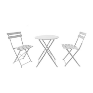 Homebase  Millie Metal Bistro Set - Grey