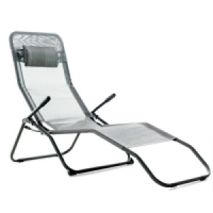 Monaco Folding Recliner Sun Lounger - Grey £23.99