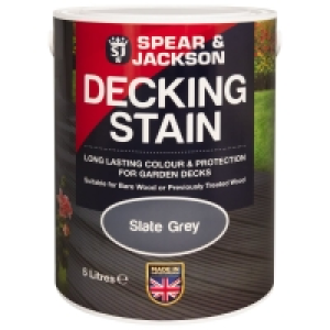 BMStores  Spear & Jackson Decking Stain 5L - Slate Grey