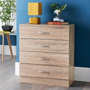 BMStores  Lokken Oak Finish 4 Drawer Chest